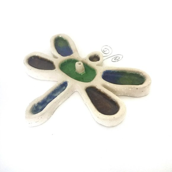 Dragonfly Incense Holder Mosaic Multicolor